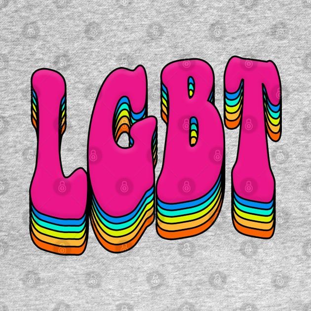 LGBT 70s Retro Style Rainbow Font Design by DankFutura